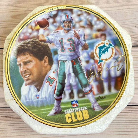 Dan Marino NFL Quarterback Club 8" Plate 1996 Bradford Exchange Miami Dolphins - Picture 6 of 10